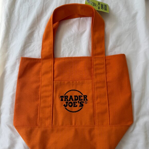 NWT Trader Joe's Orange Trick-or-Treat Mini Canvas Tote, Limited, One Size 🎃 - Picture 6 of 13